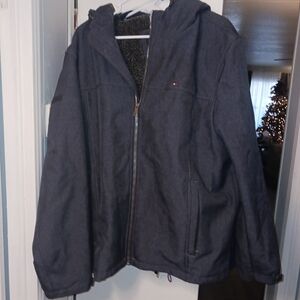 Tommy Hilfiger Dark Gray Lined Jacket Size XL Like New